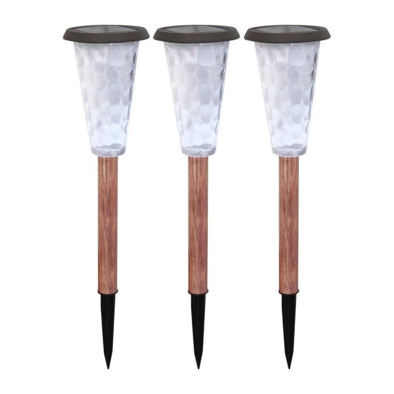 Set of 3 solar beacons - Canopo - 20 lumens - Beige