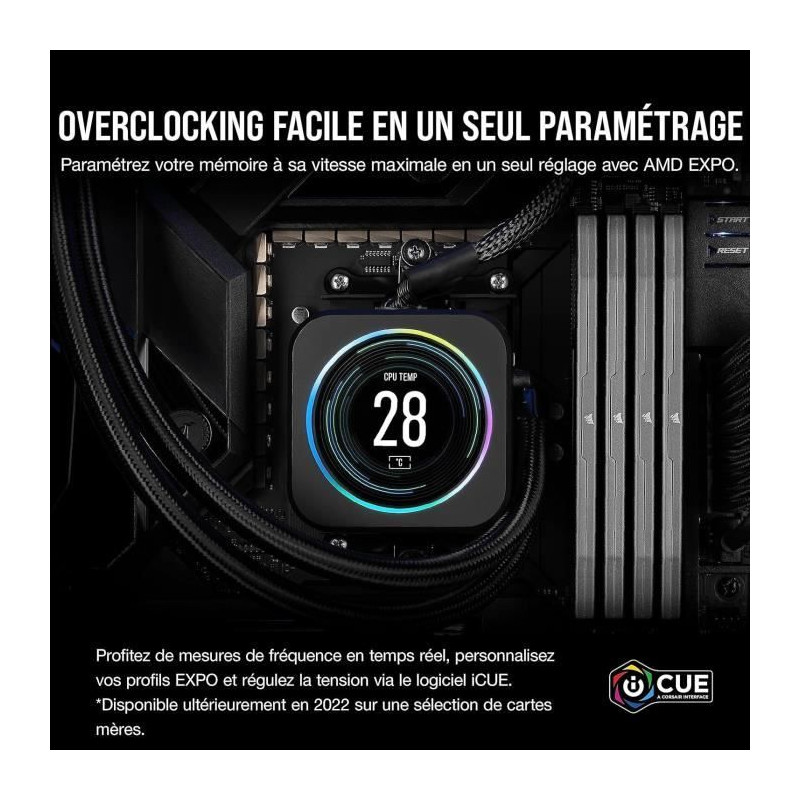 Mémoire RAM - CORSAIR - CMK64GX5M2B6000Z30 - VENGEANCE - DDR5 - 64Go