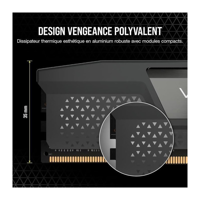 Mémoire RAM - CORSAIR - CMK64GX5M2B6000Z30 - VENGEANCE - DDR5 - 64Go