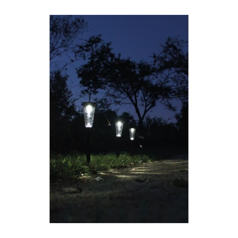 Set of 3 solar beacons - Canopo - 20 lumens - Beige