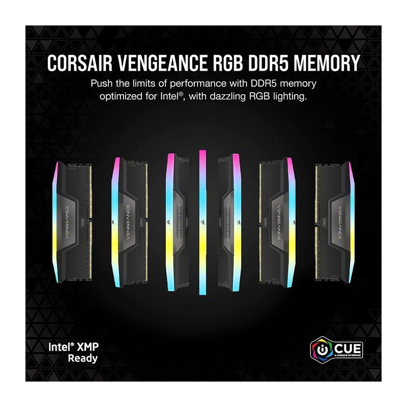 Mémoire RAM - CORSAIR - CMH32GX5M2B6400C36 - VENGEANCE RGB - DDR5 - 3