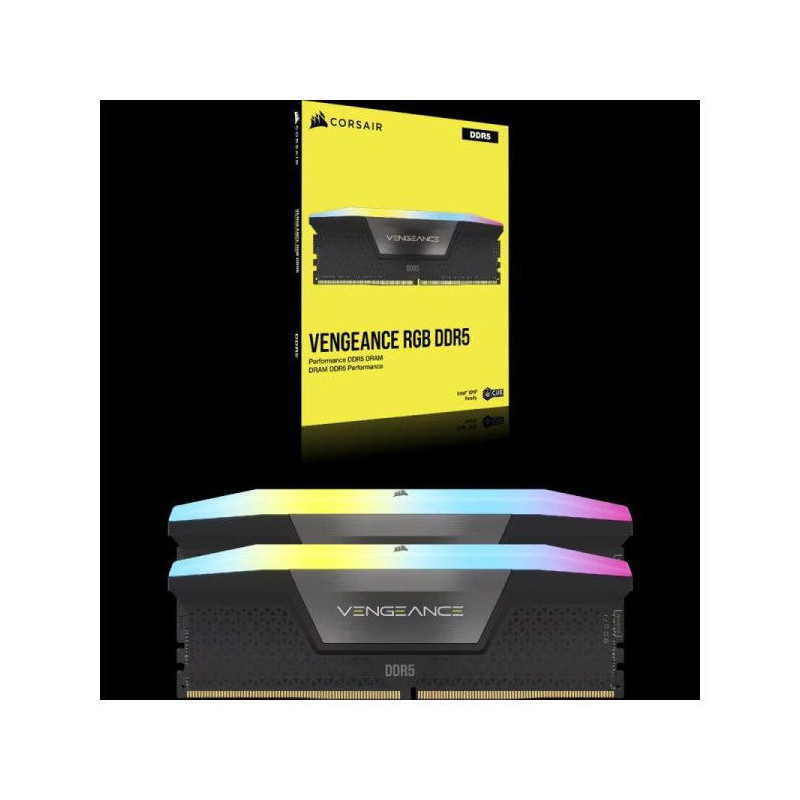 Mémoire RAM - CORSAIR - CMH32GX5M2B6400C36 - VENGEANCE RGB - DDR5 - 3