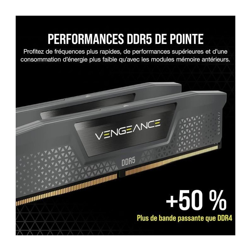 Mémoire RAM - CORSAIR - CMK64GX5M2B6000Z40 - VENGEANCE - DDR5 - 64Go