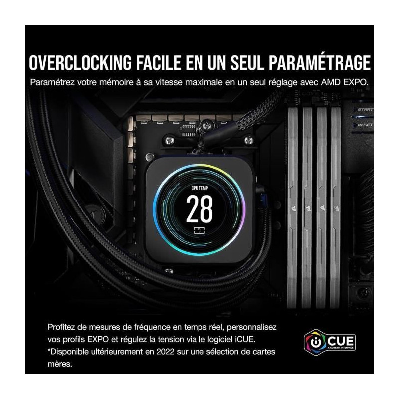 Mémoire RAM - CORSAIR - CMK64GX5M2B6000Z40 - VENGEANCE - DDR5 - 64Go