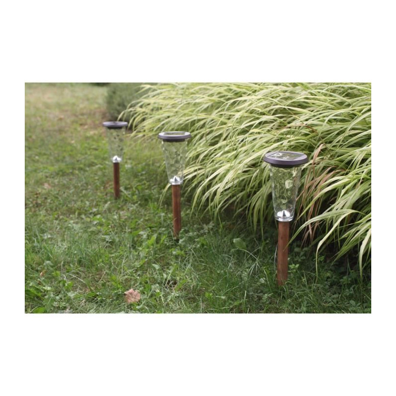 Set of 3 solar beacons - Canopo - 20 lumens - Beige