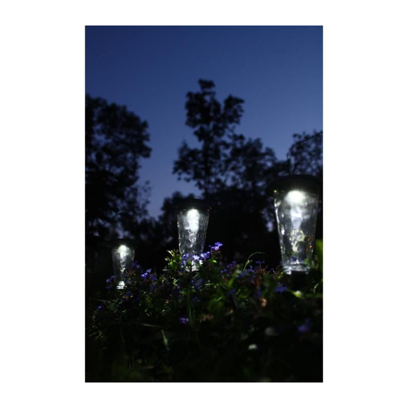 Set of 3 solar beacons - Canopo - 20 lumens - Beige