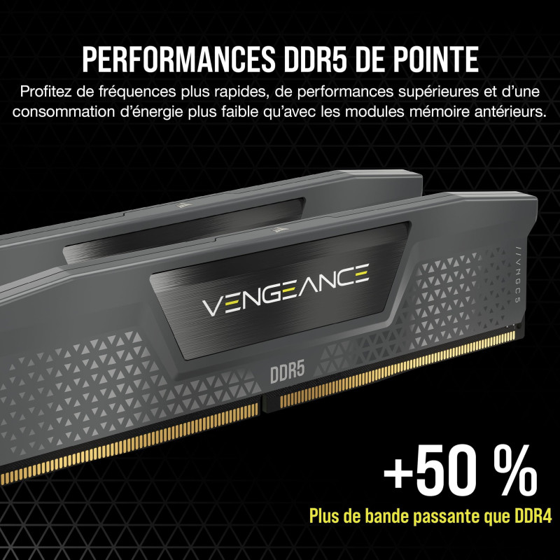 Mémoire RAM - CORSAIR - CMK32GX5M2B6400Z36 - 32 Go 2x 16 Go - VENGEAN