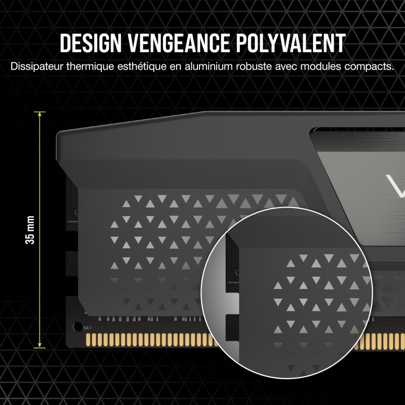 Mémoire RAM - CORSAIR - CMK32GX5M2B6400Z36 - 32 Go 2x 16 Go - VENGEAN