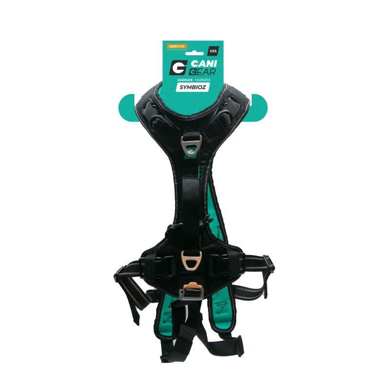 Dog Harness - SYMBIOZ - XXS - Black / Blue