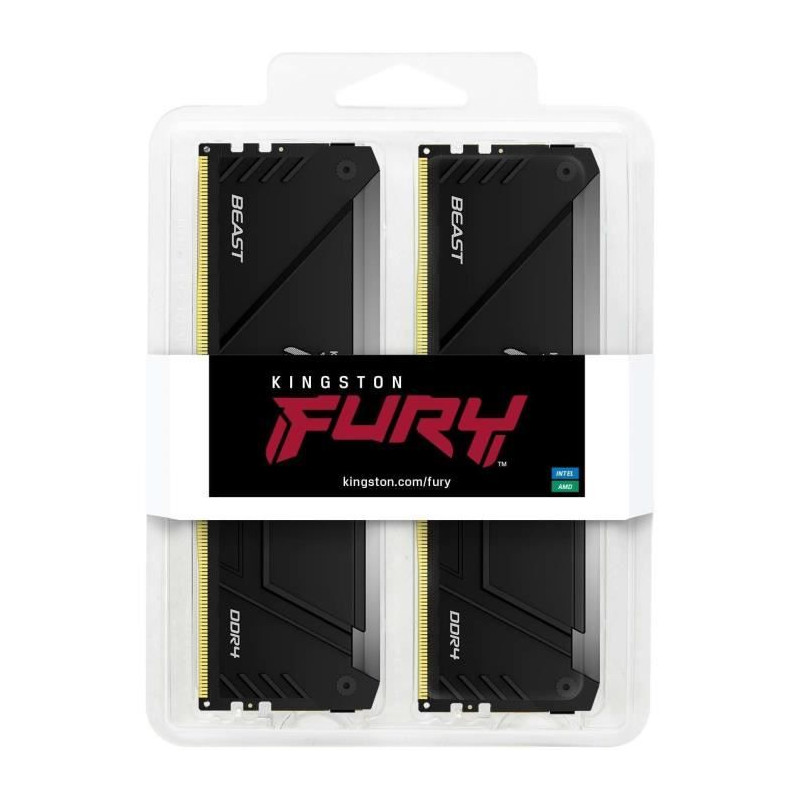 Mémoire DDR4 - KINGSTON - FURY Beast - 32 Go (2 x 16 Go) - 3600 Mhz -