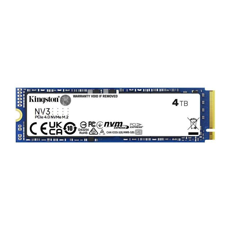 KINGSTON - NV3 - SSD Interne - 4 To - PCIe 4.0 NVMe M.2 2280