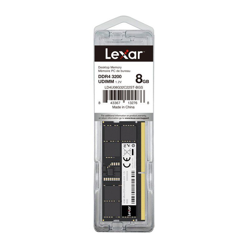 Barrette Mémoire - LEXAR - DDR4 8 Go - 288 PIN U-DIMM - 3200 MHz CL22
