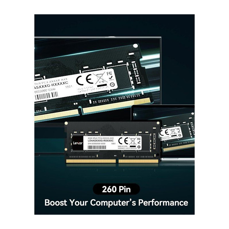Barrette Mémoire - LEXAR - DDR4 16 Go - 288 PIN U-DIMM - 3200 MHz CL2