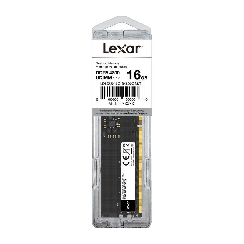 Barrette Mémoire - LEXAR - DDR5 32 Go - 262 PIN U-DIMM - 5600 Mbps CL