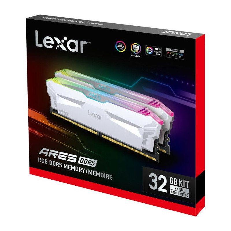 Barrette Mémoire - LEXAR Ares - DDR5 6400 - CL32 1.4 V - 32 Go (2x 16