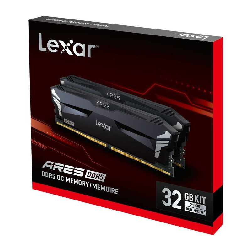 Barrette Mémoire - LEXAR Ares - DDR5 6400 - CL32 1.4 V - 32 Go (2x 16