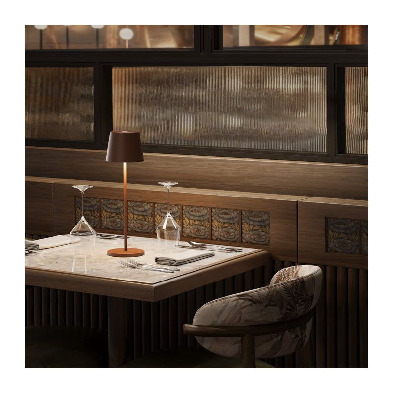 Lampe de table sans fil - LUMISKY - KELLY VINTAGE - Aluminium marron -
