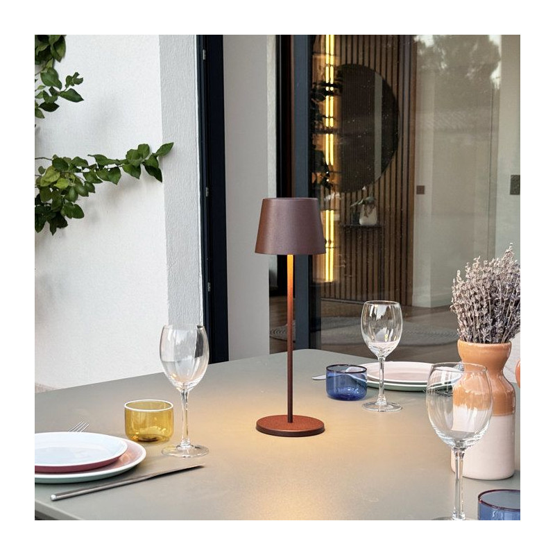 Lampe de table sans fil - LUMISKY - KELLY VINTAGE - Aluminium marron -