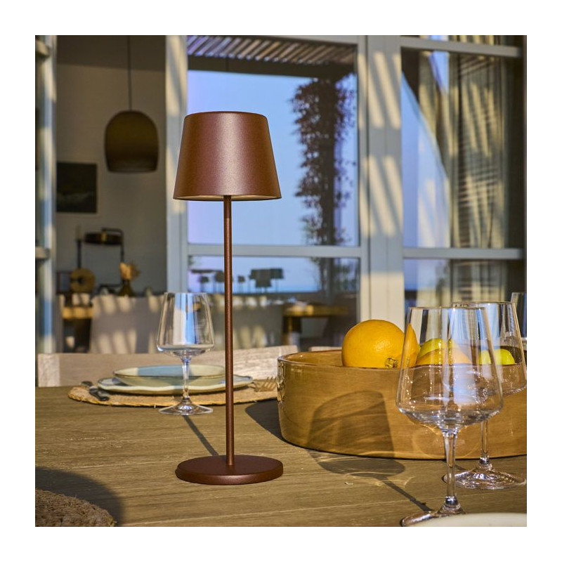 Lampe de table sans fil - LUMISKY - KELLY VINTAGE - Aluminium marron -