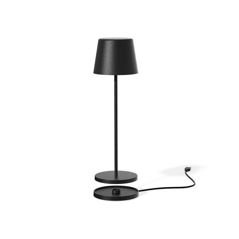 Lampe de table sans fil - LUMISKY - KELLY BLACK - Aluminium noir - LED