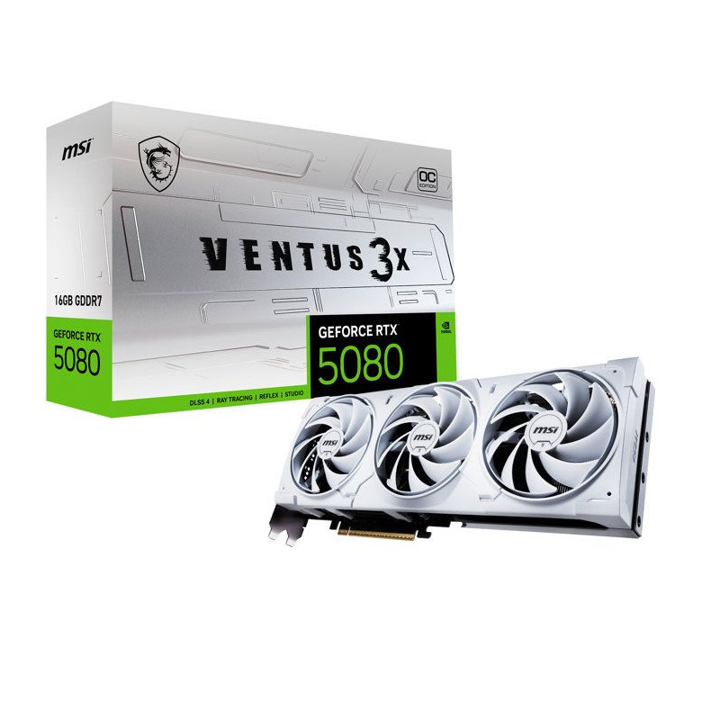 Carte graphique - MSI - GeForce RTX 5080 Ventus 3X OC White - 16 Go -