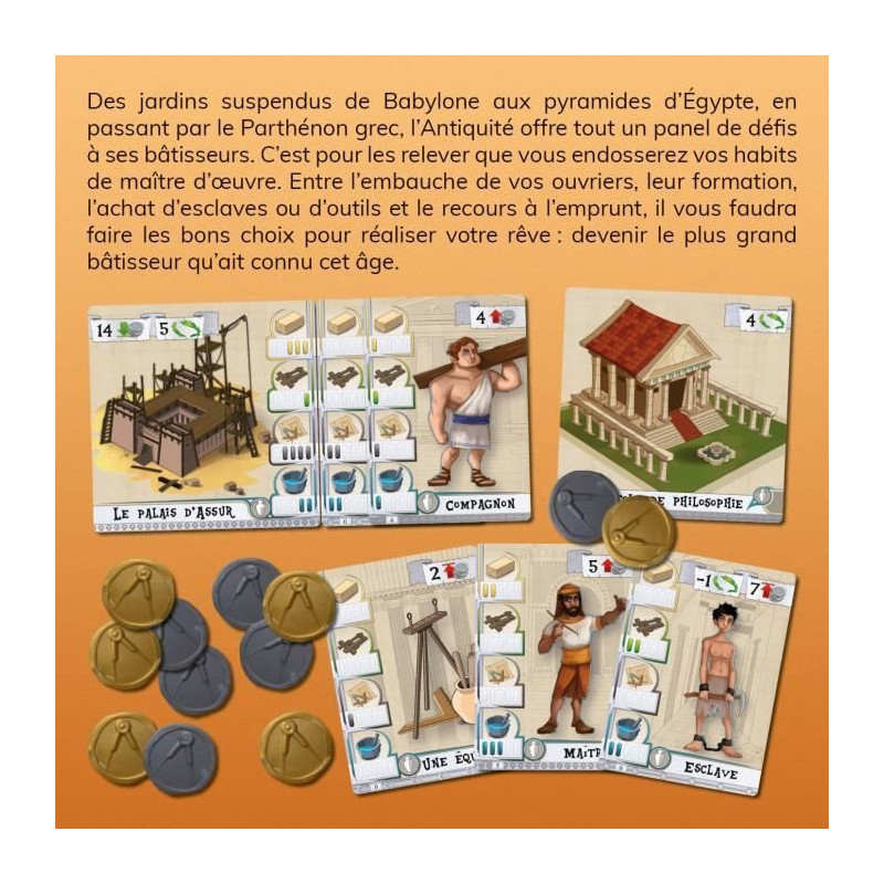 Party game - Asmodee - The Builders: Antiquity - Become the first buil