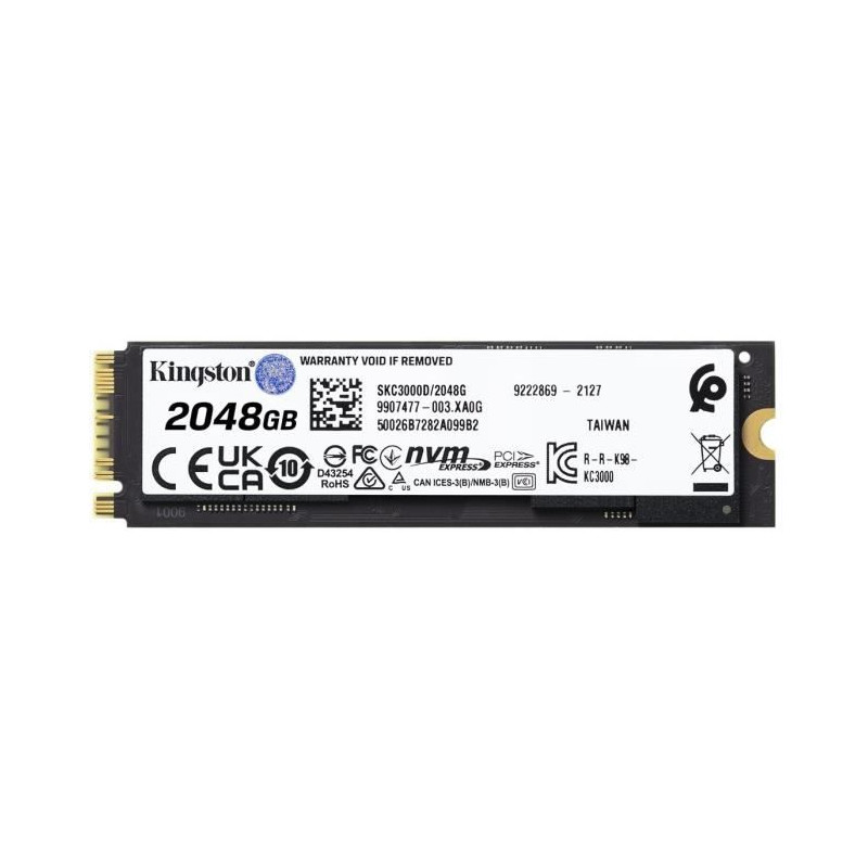 KINGSTON - SSD Interne - KC3000 - 2048Go - M.2 NVMe (SKC3000D/2048G)