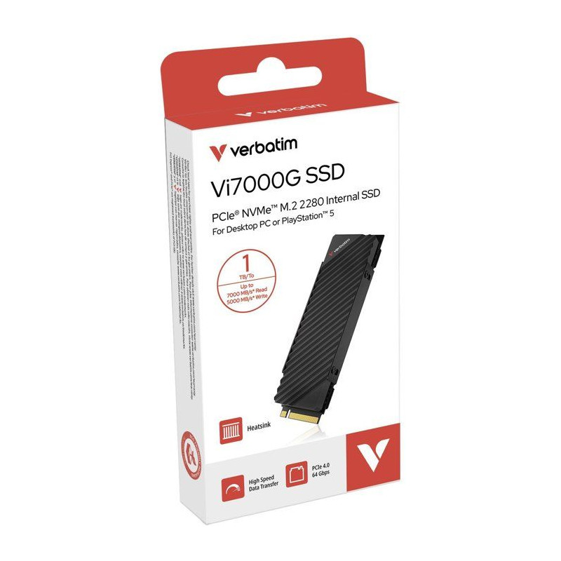 SSD interne - VERBATIM - Vi7000 - 1 To avec dissipateur - NVMe