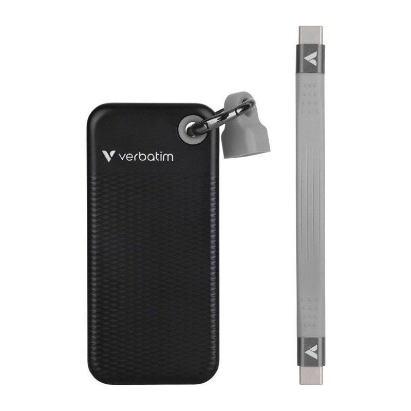 Disque SSD externe - VERBATIM - Pocket - 1 To - Noir / Gris