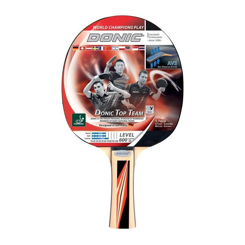 Table tennis racket - SCHILDKRÖT - TOP TEAMS 600 AVS, handle - Qualit