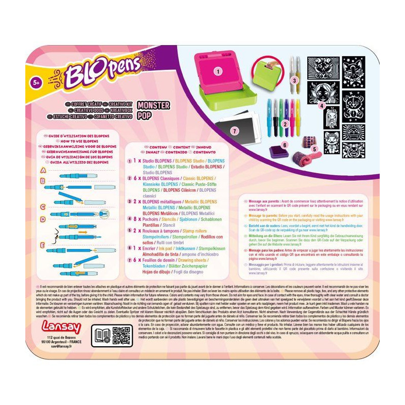 Loisir créatif - LANSAY - BLOPENS - jeu de coloriage - COFFRET CRÉAT