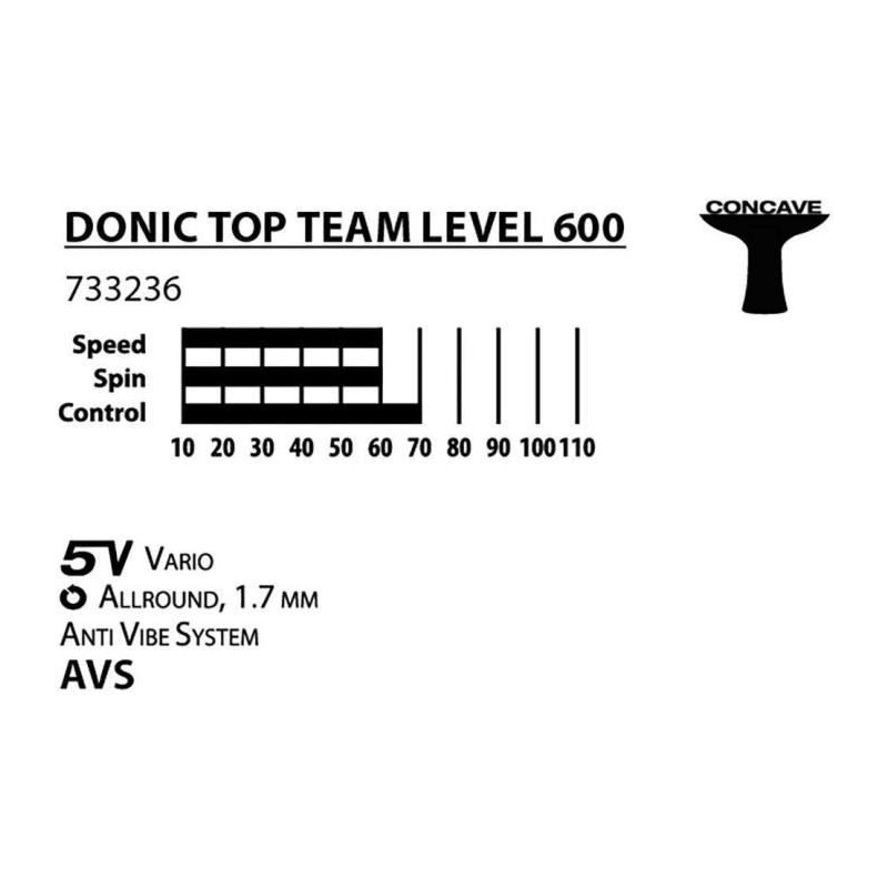 Table tennis racket - SCHILDKRÖT - TOP TEAMS 600 AVS, handle - Qualit