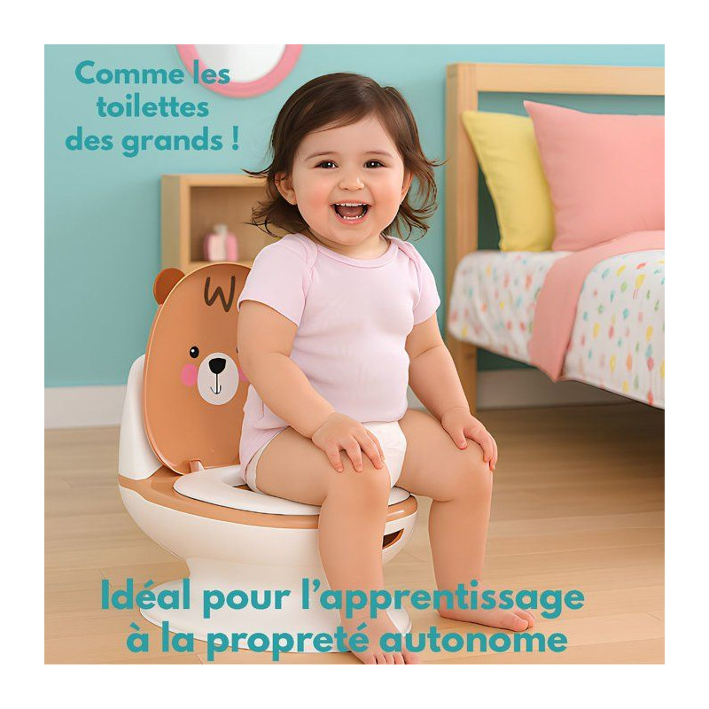 Pot éducatif bébé - BAMBISOL - Bruit de chasse d'eau - Cuvette amov