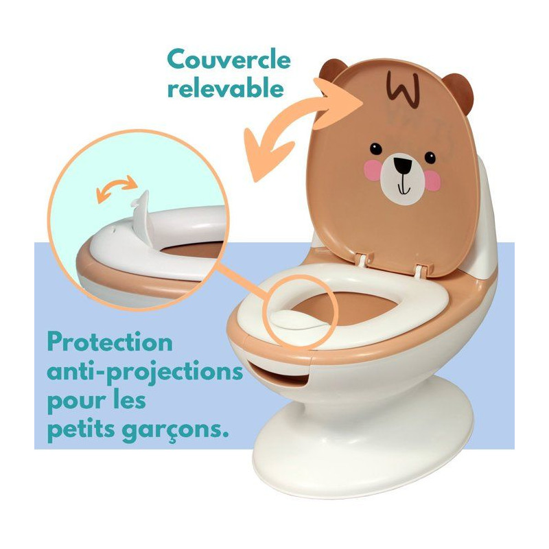Pot éducatif bébé - BAMBISOL - Bruit de chasse d'eau - Cuvette amov