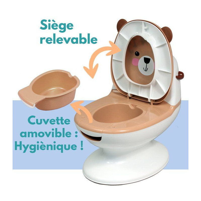 Pot éducatif bébé - BAMBISOL - Bruit de chasse d'eau - Cuvette amov