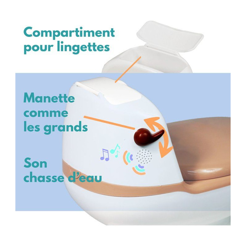 Pot éducatif bébé - BAMBISOL - Bruit de chasse d'eau - Cuvette amov
