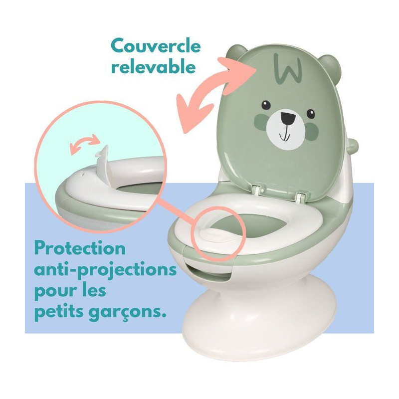 Mini toilettes pour bébé - BAMBISOL - Ourson - Vert Amande