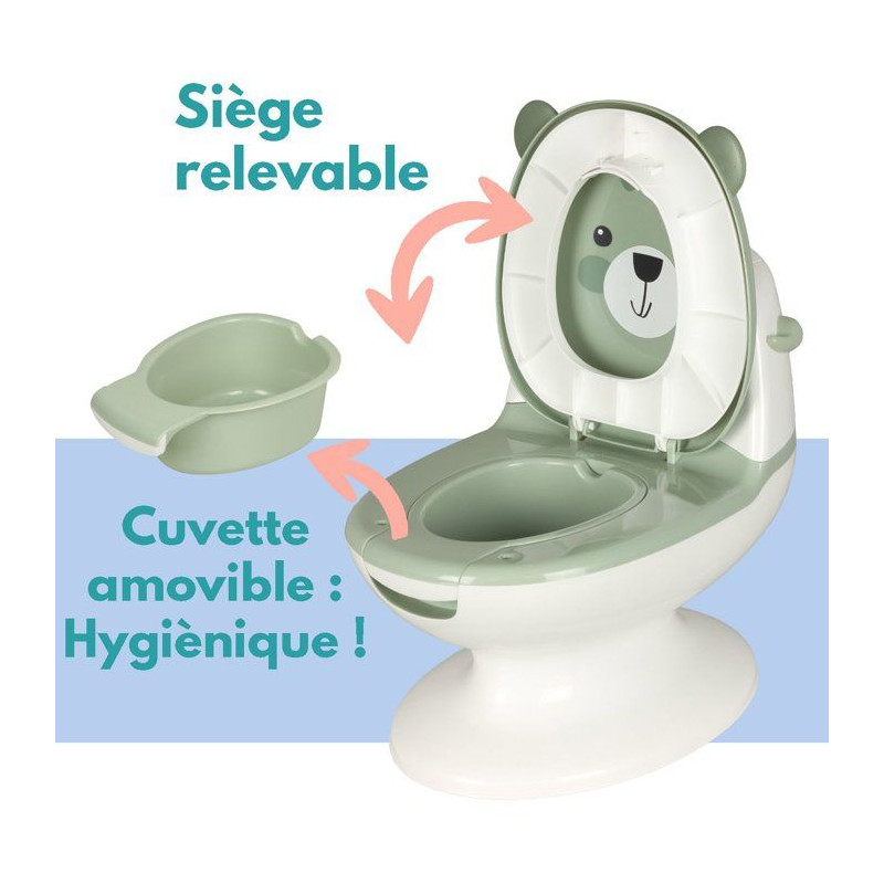 Mini toilettes pour bébé - BAMBISOL - Ourson - Vert Amande
