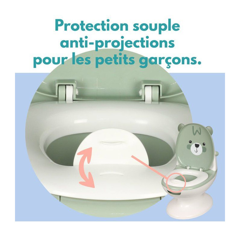 Mini toilettes pour bébé - BAMBISOL - Ourson - Vert Amande