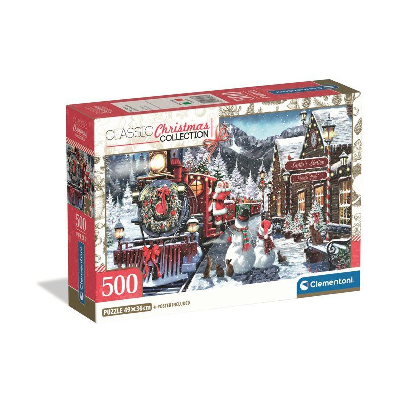 Puzzle 500 pieces - Train Station W/Snowman