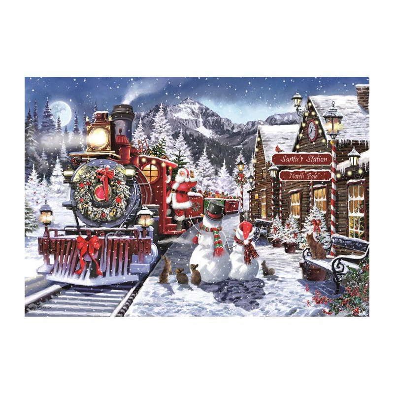 Puzzle 500 pieces - Train Station W/Snowman