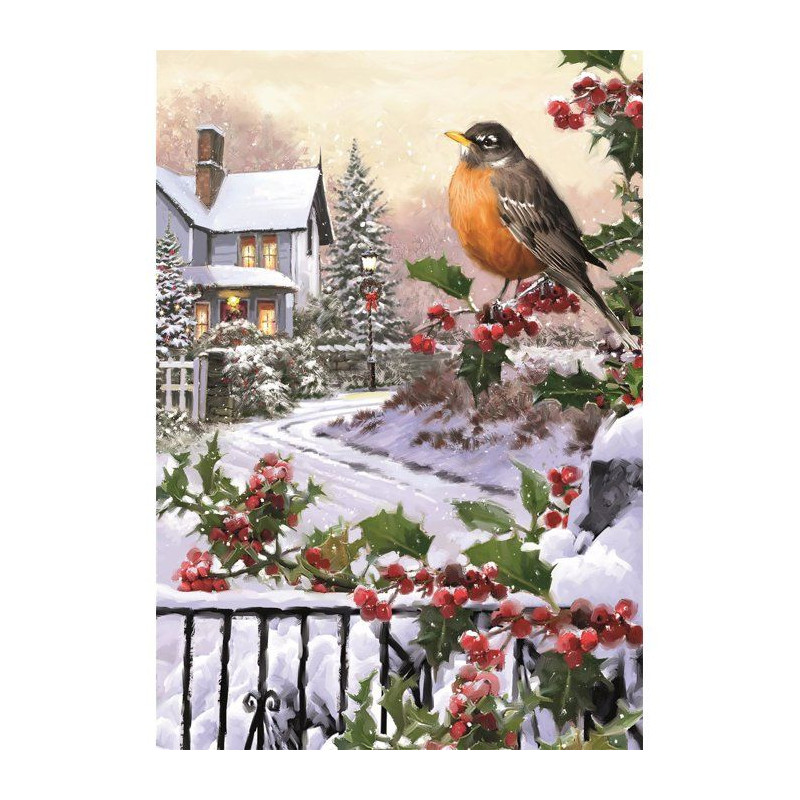 Puzzle 1000 pieces - Robin and Holly Bushes