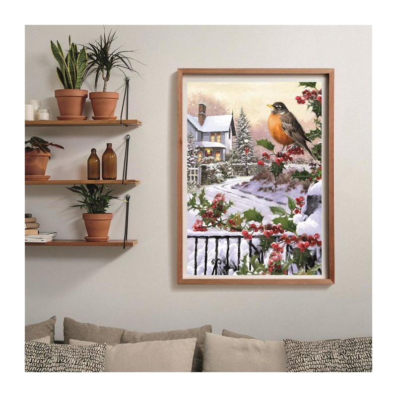 Puzzle 1000 pieces - Robin and Holly Bushes