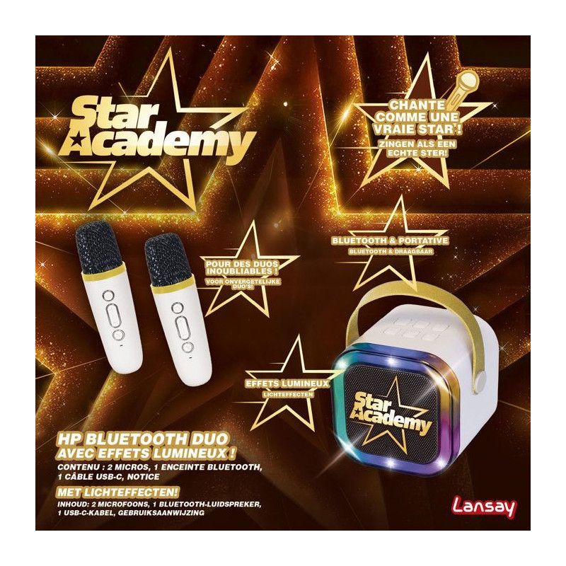 Jeu musical - LANSAY - STAR ACADEMY - HP BLUETOOTH DUO - ENCEINTE ET 2