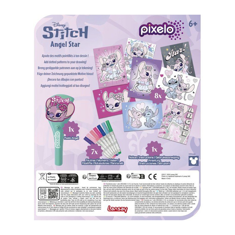 Loisir créatif - LANSAY - PIXELO ANGEL - jeu de coloriage - 8 illustr