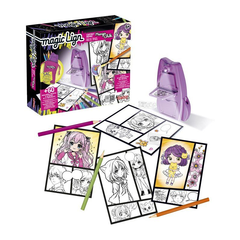 Loisir créatif - LANSAY - MAGIC LIGN - jeu de coloriage - PROJECTEUR