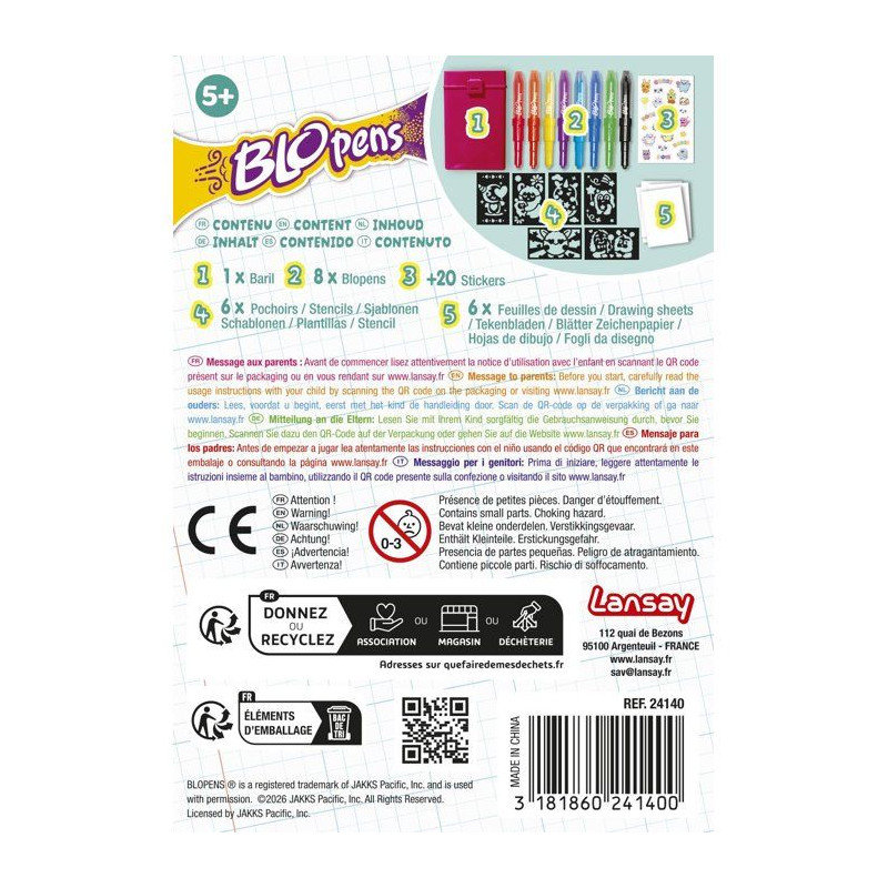 Loisir créatif - LANSAY - BLOPENS - jeu de coloriage - BARIL MONSTRES