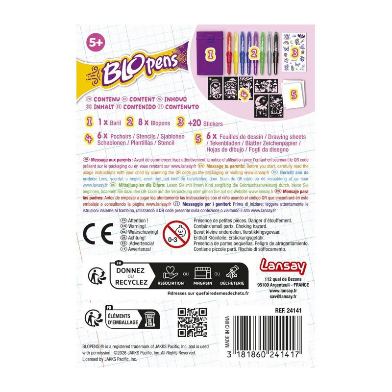 Loisir créatif - LANSAY - BLOPENS - jeu de coloriage - BARIL MAGIC -