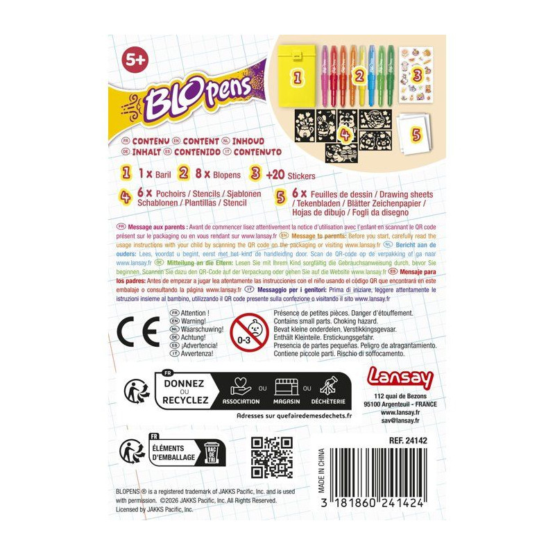 Loisir créatif - LANSAY - BLOPENS - jeu de coloriage - BARIL JARDIN F
