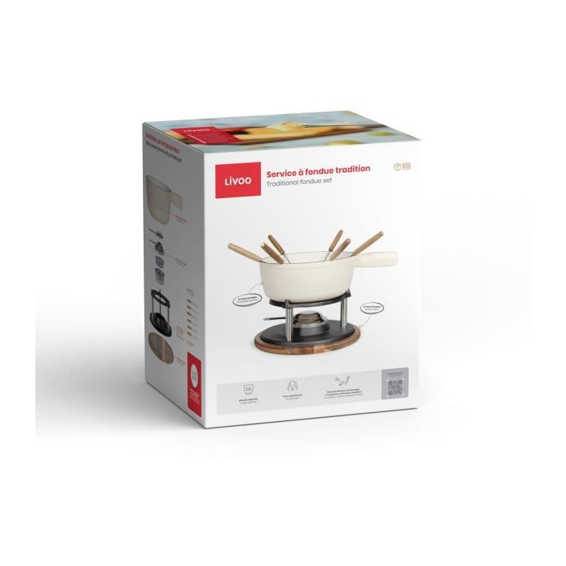 Service a fondue tradition - LIVOO - MEN426C - 2,6L - 6 personnes - Fo